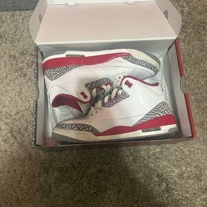 Jordan Kids White and Red Retro Basketball Sneakers